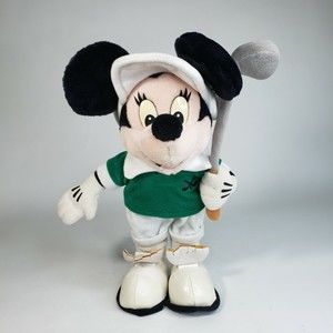 Vintage Mickey Mouse Golfer Plush Toy Disneyland Disney World 14" Tall Golf